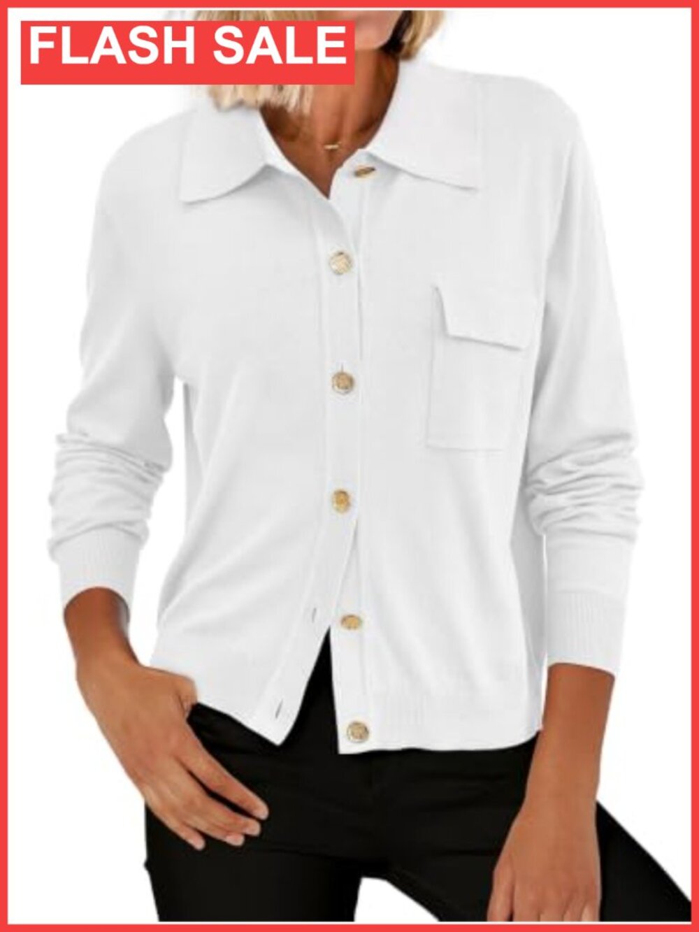 Ribbed Knit Button Down Collared Cardigan with Pockets
